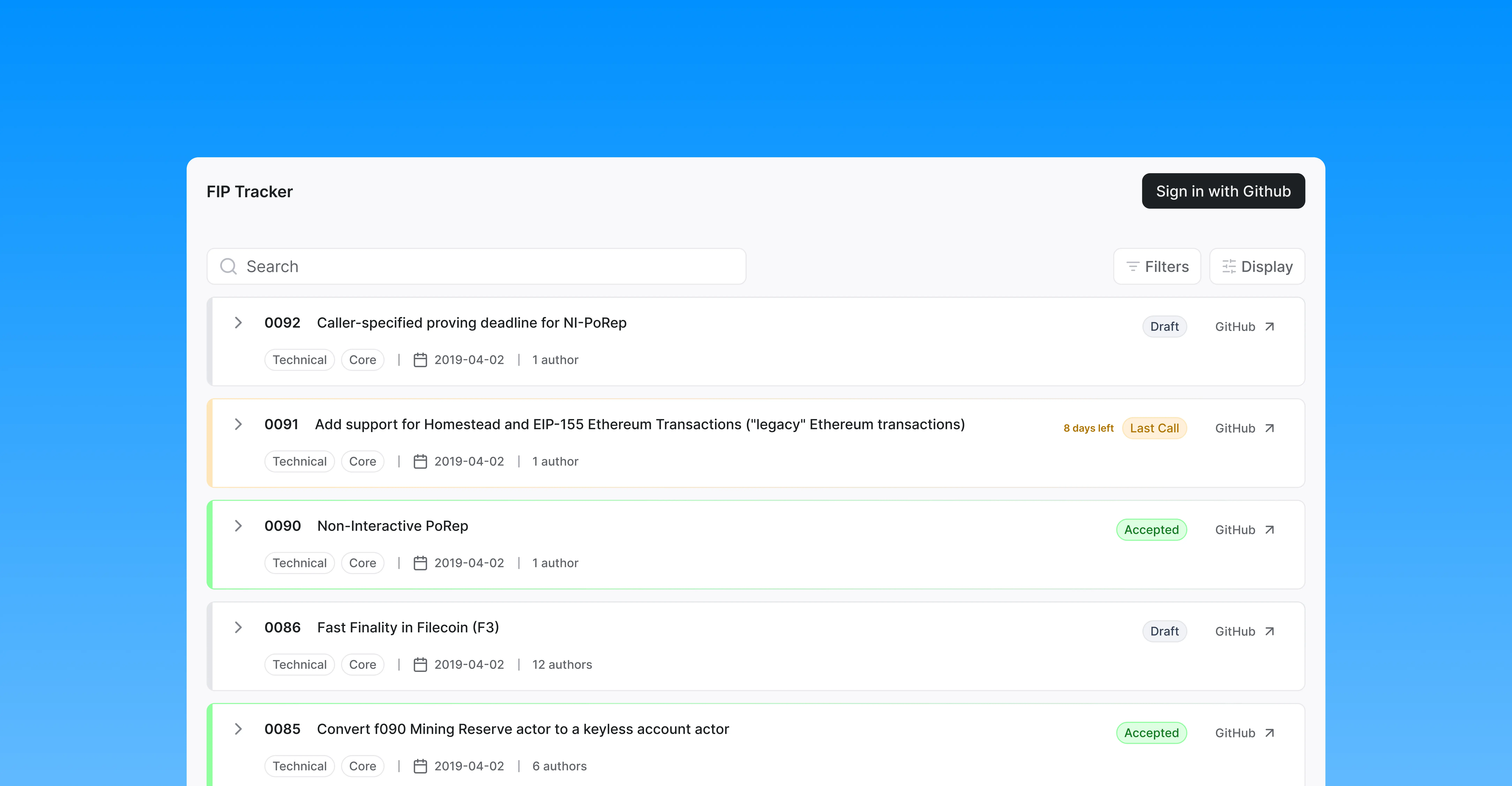 FIP Tracker Tool